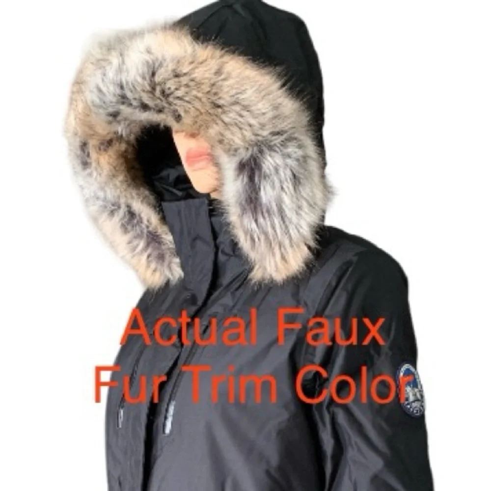LANDSEND Wm Expedition Down Parka Removable Hood **Brown Faux Fur** -3° to +25° - Picture 4 of 7